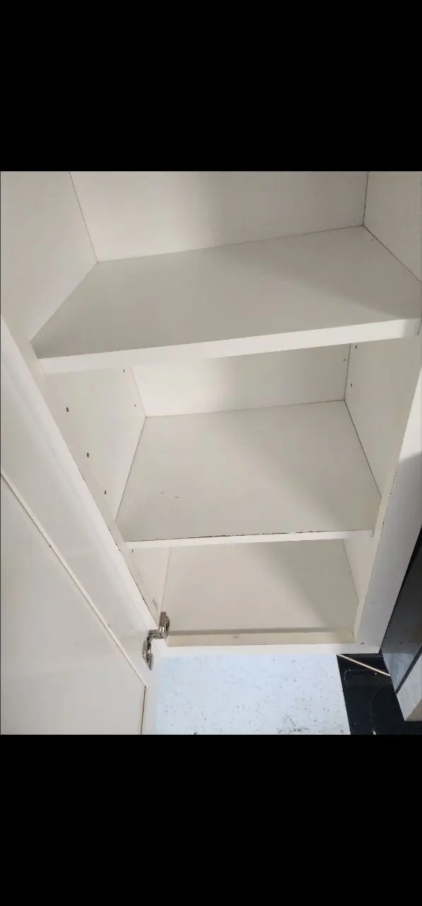 After: kitchen cabinet interior cleaning